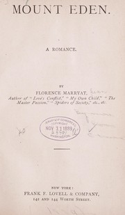 Cover of: Mount Eden by Florence Marryat