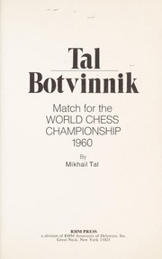 Cover of: Tal-Botvinnik : match for the world chess championship, 1960 by 