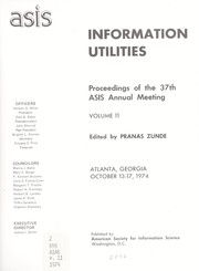 Cover of: Information management in the 1980's: proceedings of the ASIS annual meeting 1977 Volume 14 : 40th annual meeting, Chicago, Illinois, September 26-October 1, 1977