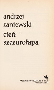Cover of: Cień szczurołapa by Andrzej Zaniewski