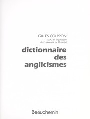 Dictionnaire des anglicismes by Gilles Colpron