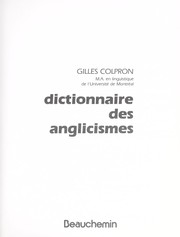 Cover of: Dictionnaire des anglicismes by Gilles Colpron