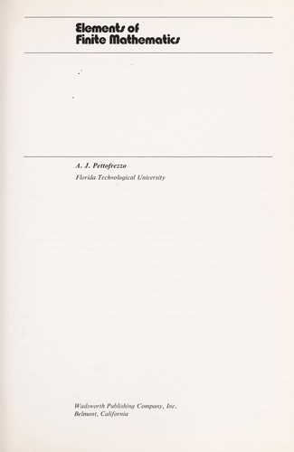 Elements of Finite Mathematics