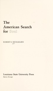 Cover of: The American search for soul
