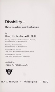 Cover of: Disability--determination and evaluation