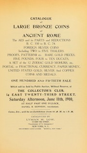 Cover of: Catalogue of large bronze coins of ancient Rome ...