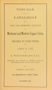 Cover of: Catalogue of a large and interesting collection of mediaeval and modern copper coins ...  [Fixed Price List]