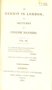 Cover of: The hermit in London; or, sketches of English manners by Felix M'Donogh