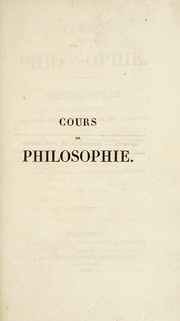 Cover of: Cours de Philosophie: Psychologie. ...