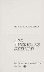 Cover of: Are Americans extinct?