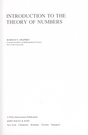 Cover of: Introduction to the theory of numbers