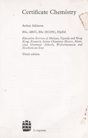 Certificate chemistry by Arthur Atkinson