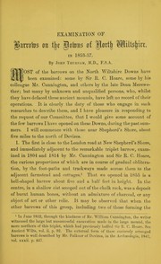 Cover of: Examination of barrows on the downs of north Wiltshire, in 1853-57