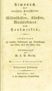 Cover of: Uebersicht [Almanach] der Fortschritte, neuesten Erfindungen und Entdeckungen in Wissenschaften, K©ơnsten, Manufakturen und Handwerken