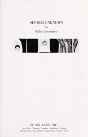 Front cover of Sender unknown by Sallie Claire Lowenstein