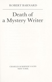 Cover of: Death of a mystery writer by Robert Barnard