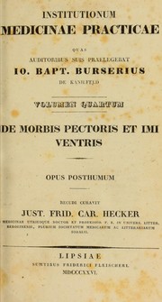 Cover of: Institutionum medicinae practicae