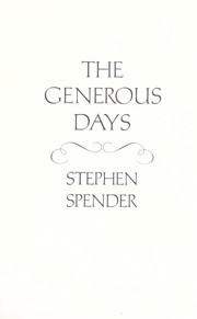 Cover of: The generous days.