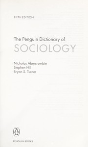 Cover of: The Penguin dictionary of sociology