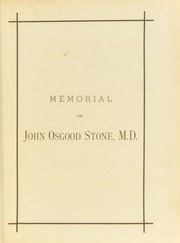 Cover of: Memoir of the late John Osgood Stone by John C. Peters