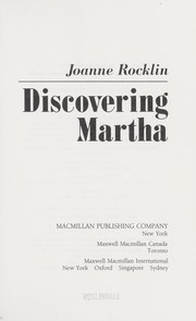 Discovering Martha by Joanne Rocklin