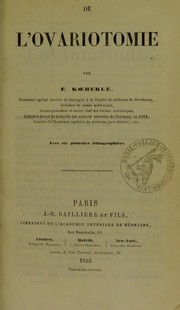 Cover of: De l'ovariotomie