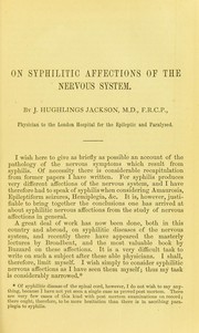 Cover of: The syphilitic affections of the nervous system | John Hughlings Jackson
