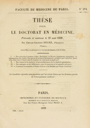 Cover of: Th©·se pour le doctorat en m©♭decine: pr©♭sent©♭e et soutenue le 27 ao© t 1839