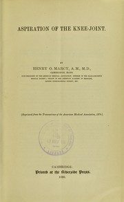 Cover of: Aspiration of the knee-joint