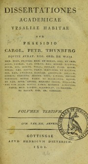 Cover of: Dissertationes academicae Upsaliae habitae sub praesidio Carol. Petr. Thunberg by Carl Peter Thunberg