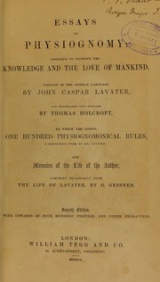 Cover of: Essays on physiognomy by Johann Caspar Lavater