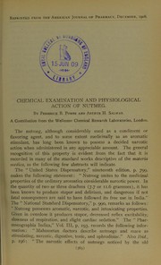 Cover of: Chemical examination and physiological action of nutmeg by Frederick B. Power