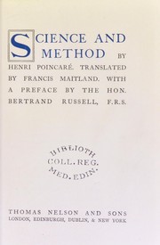 Cover of: Science  and method by Henri Poincaré, Francis Maitland