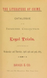 Cover of: Catalogue of an immense collection of legal trials