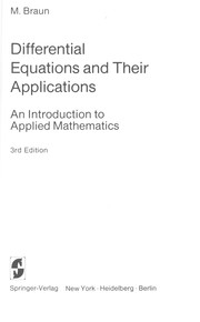 Cover of: Differential equations and their applications by Braun, Martin