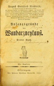 Cover of: August Gottlieb Richter's ... Anfangsgr©ơnde der Wundarzneykunst