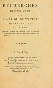 Cover of: Recherches historiques sur l'art du dentiste chez les anciens