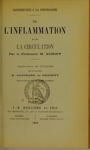 Cover of: Contribution ©  la physiologie: de l'inflammation et de la circulation