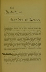 Cover of: The climate of New South Wales