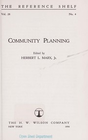 Cover of: Community planning. by Herbert L. Marx