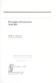Principles of economics by Willis L. Peterson