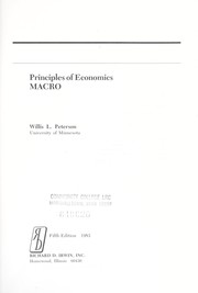 Cover of: Principles of economics by Willis L. Peterson