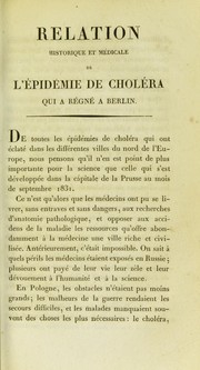 Cover of: Observations sur l'epidemie dyssenterique qui a regne a l'ecole de Mars, au camp des Sablons, dans l'an II de la Republique (1793): avec l'indication des moyens employes pour la combattre