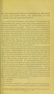 Cover of: On the comparative merits of excisions of the knee, ankle, and elbow joints, and amputation of the thigh, leg, and arm, respectively