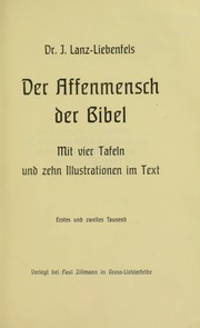 Der Affenmensch der Bibel by J©œrg Lanz-Liebenfels