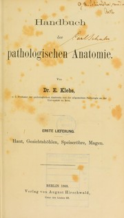 Cover of: Handbuch der pathologischen Anatomie