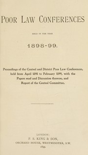 Cover of: Poor law conferences | Central and District Poor Law Conferences (1898-1899 Great Britain)