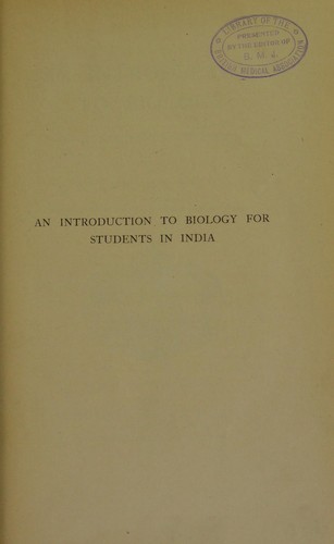 An introduction to biology for students in India by Lloyd, R. E.