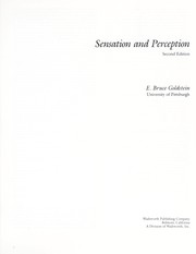 Cover of: Sensation and perception | E. Bruce Goldstein
