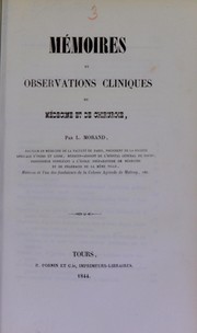 Cover of: M©♭moires et observations cliniques de m©♭decine et de chirurgie